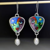 Hand Carved Retro Ethnic Pearl Earring