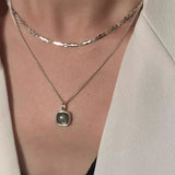Elegant Moonstone Square Necklace