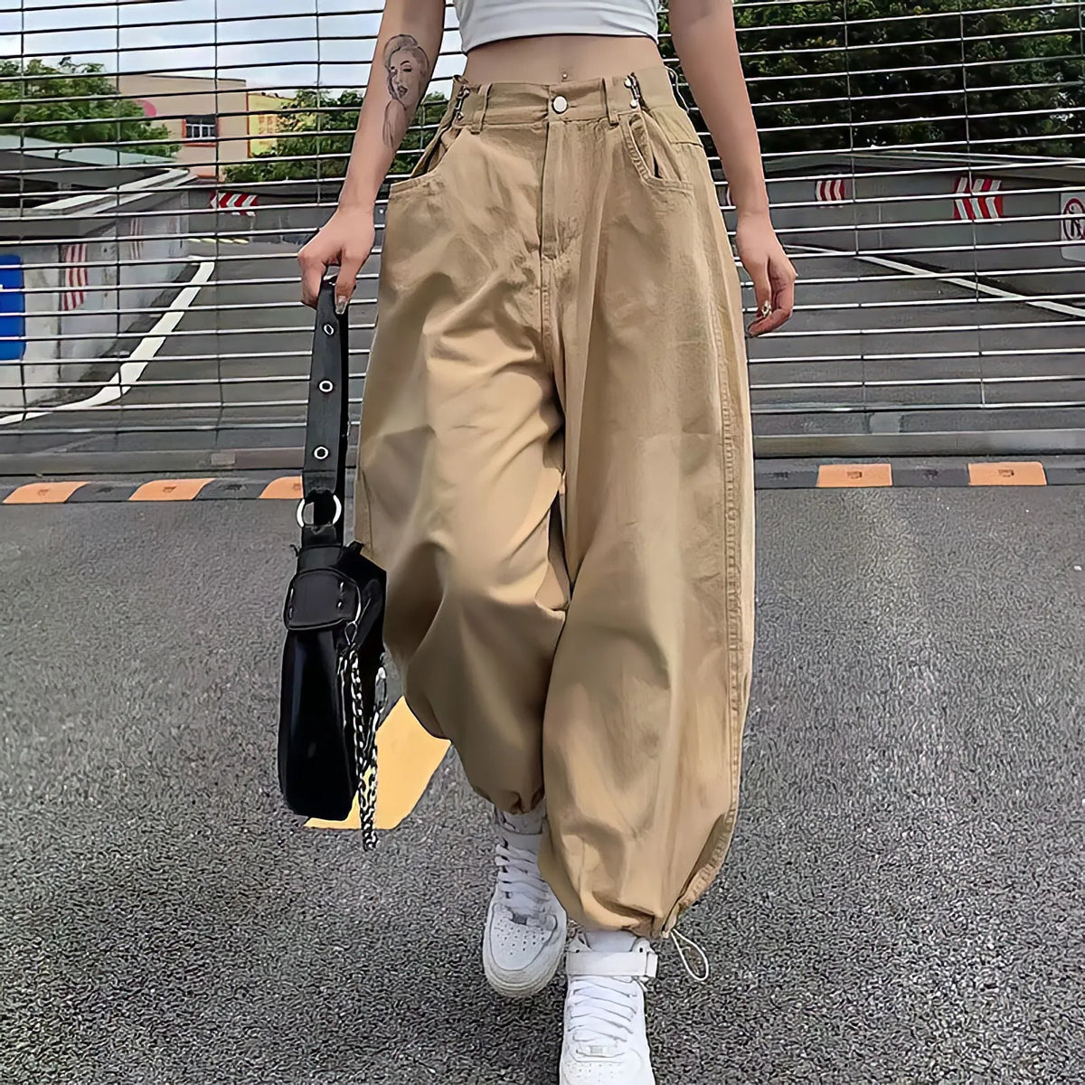 Y2k Baggy Harem Cargo Pants