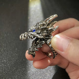 Y2K Steel Dragon Large Gothic Ring