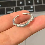 Cool Blue Drip Glaze Sterling Silver Ring