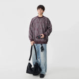 Cozy Textured Raglan Crew Neck Sweatshirt