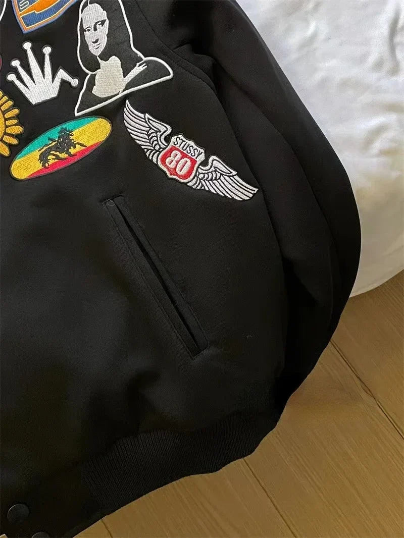 Y2K Padded Embroidered Racing Jacket