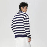 Contrast Color Loose Fit V-Neck Knitted Sweater