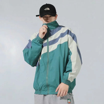 Y2K Flattering Stand Collar Sports Windbreaker Jacket