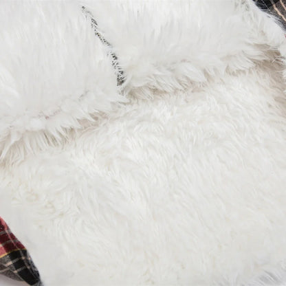 Winter Flexible Plaid Fox Fur Collar Retro Jacket