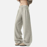 Modern Simple Solid Color Striped Pants