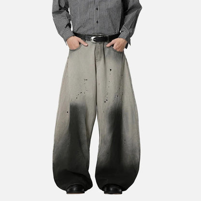Splash Ink Gradient Color Wide Leg Jeans