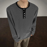 Y2K Striped Breasted Long-Sleeved T-Shirt