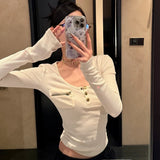 Model wearing the beige Y2K Retro Graphic T-Shirt