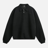 Autumn Letter Print Loose Turn Down Collar Sweatshirt