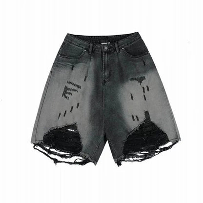 Featherlight Ripped Washed Retro Denim Jorts