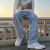 Cross Patch Denim Pants