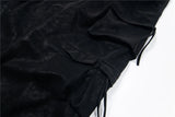 Luxury Designer Wide Leg PU Multi Pocket Pants
