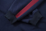 Paneled Contrast Print Fleece V-Neck Sweatshirt