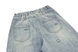 Streetwear Distressed Loose Wide Leg Denim Short