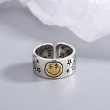 Retro Smile Face Poker Dice Ring