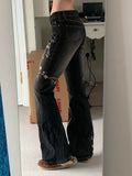 Floral Embroidered Flared Jeans