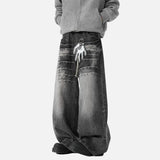 Vintage Lightning Pattern Baggy Loose Jeans