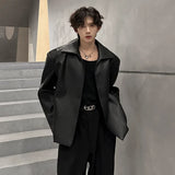 Sleek Buttonless PU Motorcycle Leather Jacket