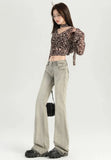 Stylish Flare Mid-Waist Stretch Jeans