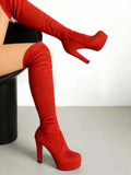 Winter Sexy Zip Detail High Heels Boots