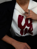 Y2K Russian Style Letter Printed Loose Cotton T-Shirt