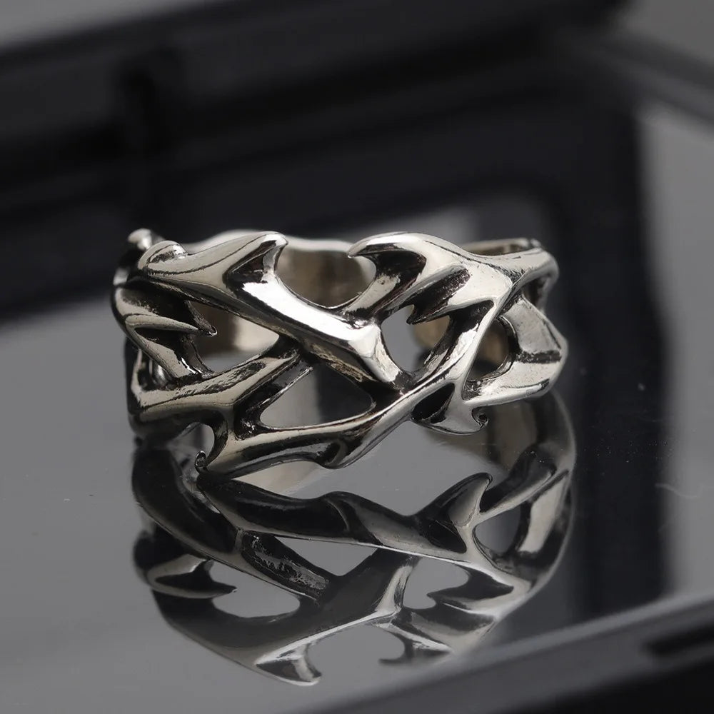 Thorns Stainless Steel Irregularity Gothic Ring