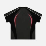 Contrast Paneled Crew-Neck Collar Short Sleeve T-Shirt