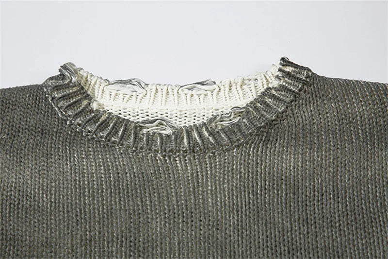Vintage Distressed Loose Knitwear Sweater