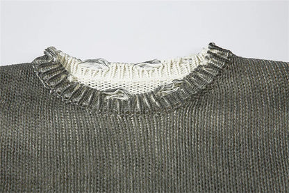 Vintage Distressed Loose Knitwear Sweater