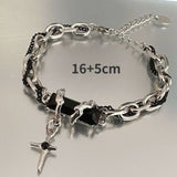Black Zircon Star Titanium Bracelet