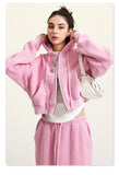 Women's Fleece Zip-up Cropped Hoodie