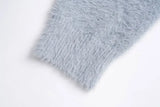 Women Cozy Fuzzy Butterfly Knitted Casual Sweater