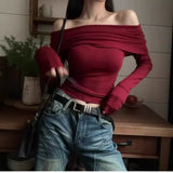 Off-Shoulder Long-Sleeve Top