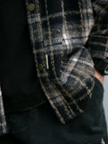 Plaid Woolen Embroidered Casual Shirt
