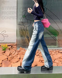 Retro Gradient Patchwork Casual Denim Jeans