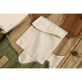 Streetwear Camouflage Color Block Hip Hop Denim Jacket