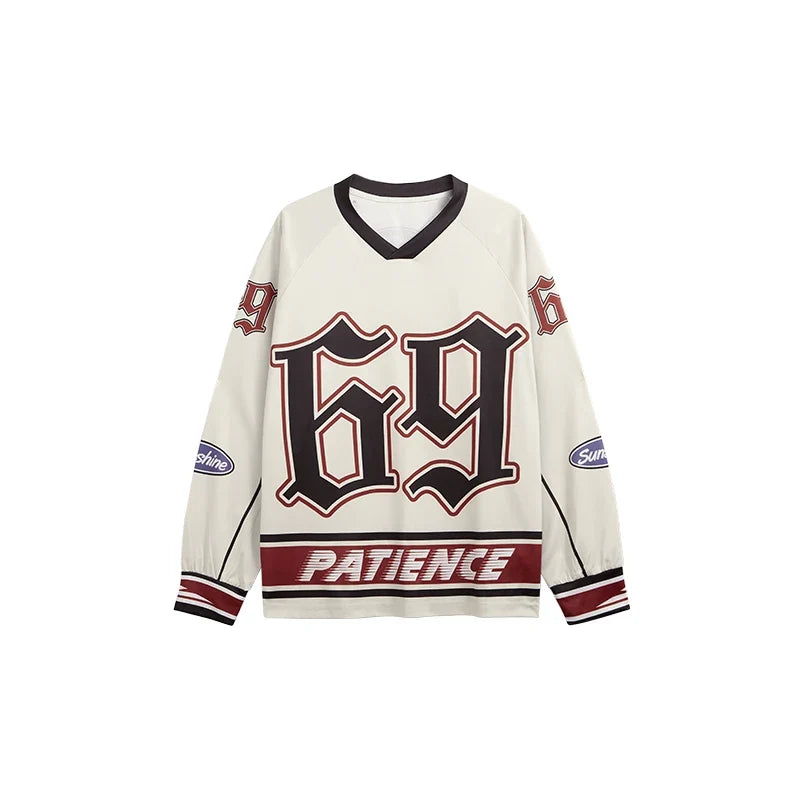 Retro Oversized Letter Printed Long T-Shirt