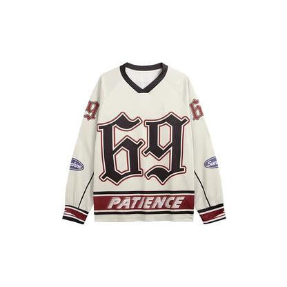 Retro Oversized Letter Printed Long T-Shirt