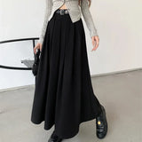 Solid Color Korean High-waisted Skirt