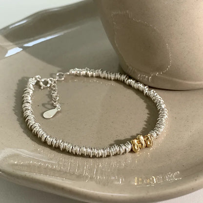Adjustable Geometric Beads Gold String Bracelet