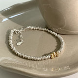 Adjustable Geometric Beads Gold String Bracelet