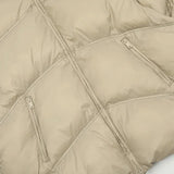 Metal Logo Stand Collar Down Bomber Jacket