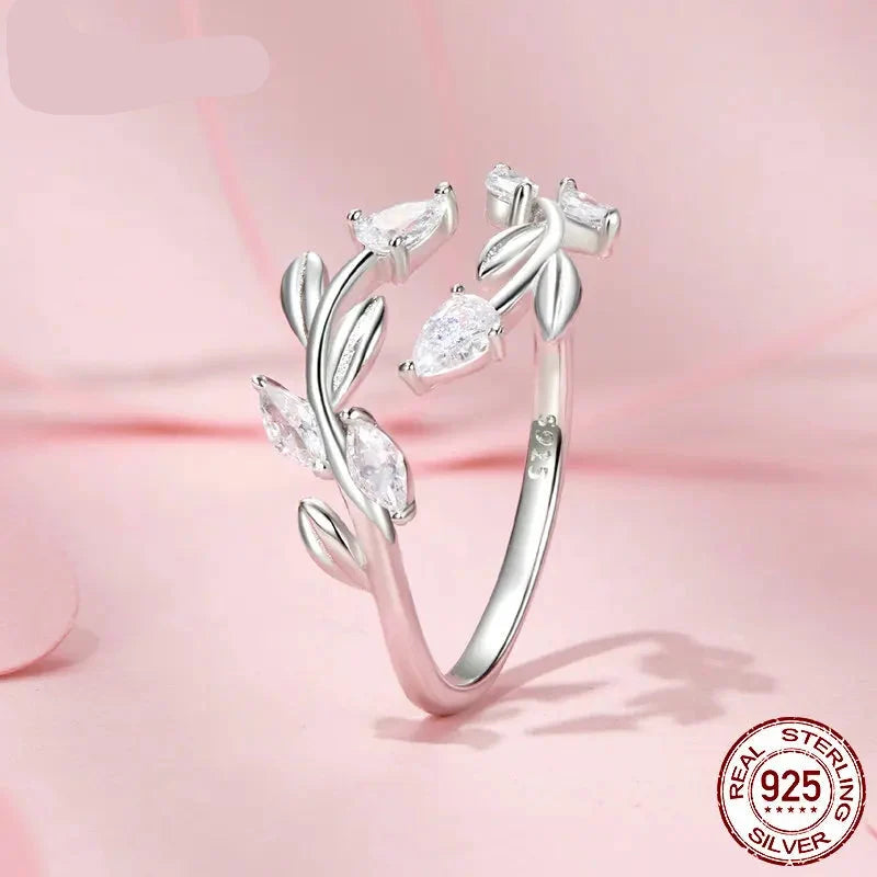 Simple Leaf Adjustable Lucky Statement Ring