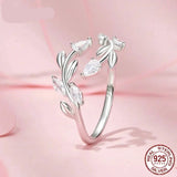 Simple Leaf Adjustable Lucky Statement Ring