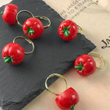 Colorful Tomato Cartoon Resin Rings