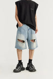 Vintage Ripped Holes Denim Jorts
