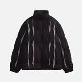 Colorful Striped Fluffy Hip Hop Puffer Jacket