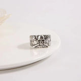 Punk Gothic Silver Retro Skull Wide Ring